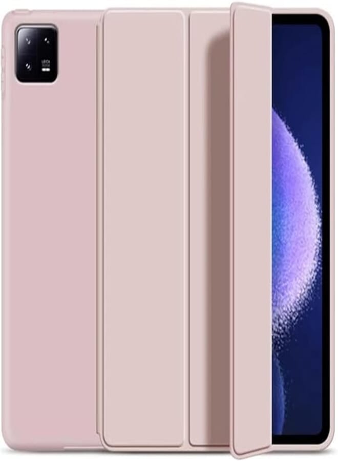 NESLIN Silicone Case Compatible with Xiaomi Pad 6/6 Pro 11inch 2023 Released, Tri-Fold Slim Tablet Case Shockproof Soft Honeycomb TPU Case with Auto Wake/Sleep Function for Xiaomi Pad 6 (Pink)